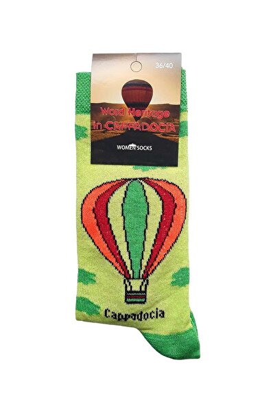 kapadokyahediyelik كابادوكيا بالون منقوشة 2 أزواج الجوارب