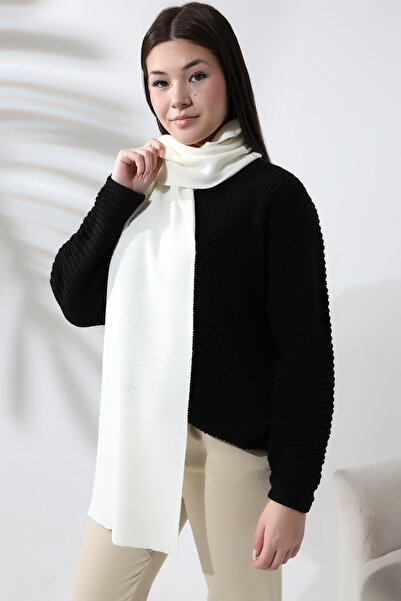 Devinka Γυναικείο Πλεκτό Φουλάρι Θεσσαλονίκης Λευκό