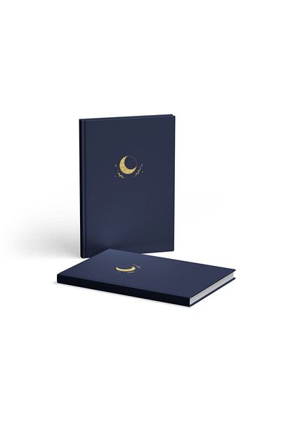 AKILLICA Dotted Notebook Hard Cover with Ribbon 13x21 Cm Hardcover Notebook Navy Blue 2 Pieces
