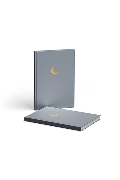 AKILLICA Dotted Notebook Hard Cover with Ribbon 13x21 Cm Hardcover Notebook Gray 2 Pieces