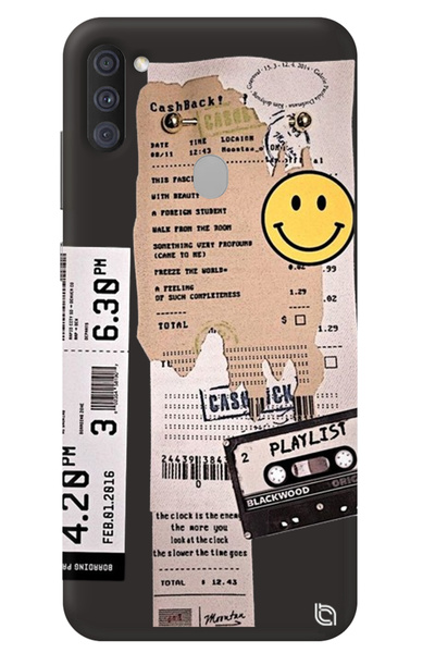 WANNA PROTECT Samsung M11 Black Silicone Phone Case with Velvet Playlist Patt...