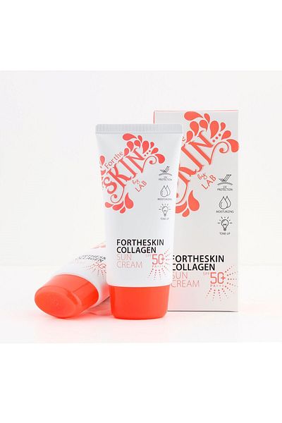 JEJUDO For The Skin Collagen Sun Cream 70ml Spf50 Pa+++ - Tone Up Sun Cream with Hydrolyzed Collagen