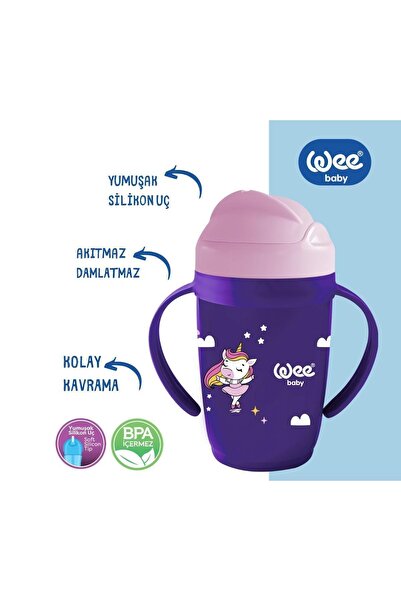 Wee Baby Friends Pipetli Bardak Mor 265 ML