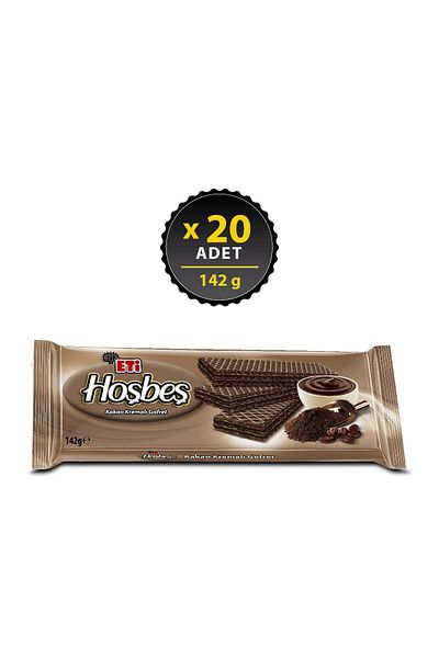 Eti 142g X 20 Pieces Hoşbeş Cocoa Cream Wafer