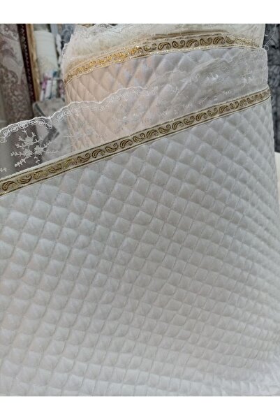 Yarençeyiz Dolap Içi Krem Kapitone Dantelli Raf Örtüsü En 50cm × Boy 5.50 Metre