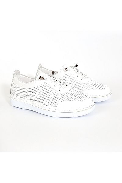 Konfores Pantofi casual 1836 din piele naturală cu talpă anatomică - NKT01836-WHITE-38