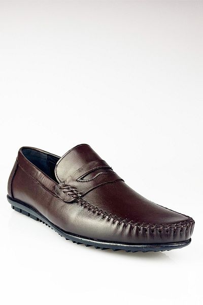 LUSIVE Ellington Genuine Leather Brown Comfortable Men's Casual Loafer Shoes