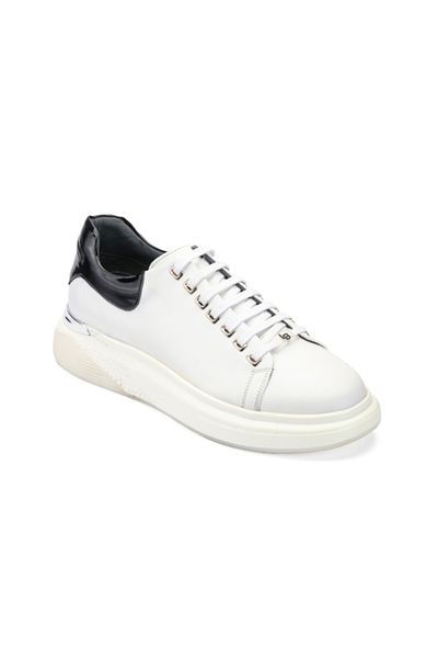 LUCIANO BELLINI A-3201 White Skin Leather Men's Sneaker Shoes
