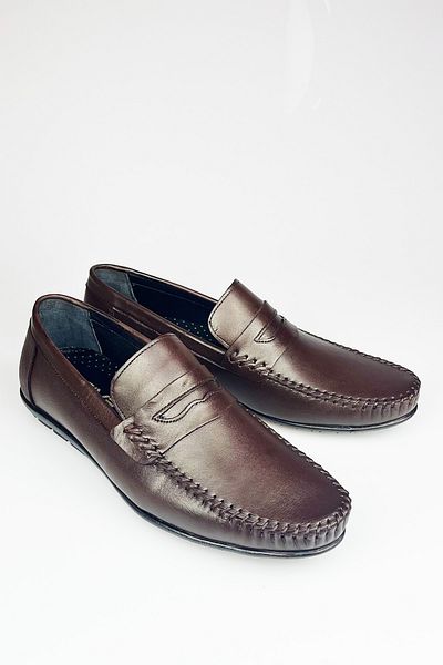 LUSIVE Ellington Genuine Leather Brown Comfortable Men's Casual Loafer Shoes