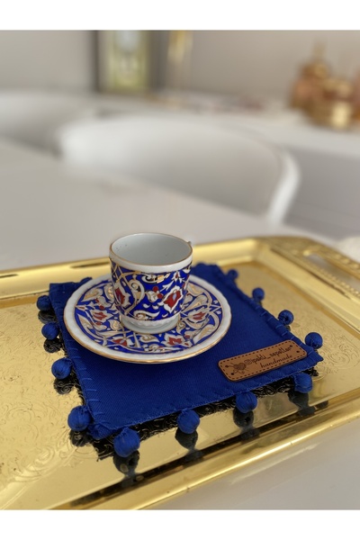 NehiripekHome منديل العرض باللون الأزرق الداكن من بومبوم