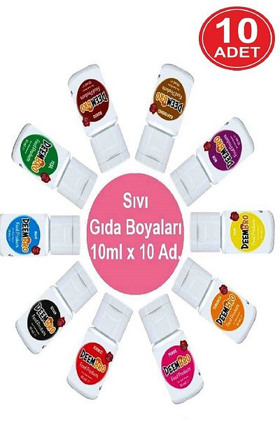 DEEMBRO Food Coloring Set 10 Pieces 10 Colors 10 ml X 10 Pieces Water Based Liquid Food Colors Set of 10