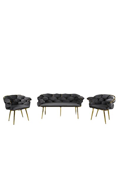 Samogu Balon Çay Seti 2 1 1-antrasit Gri