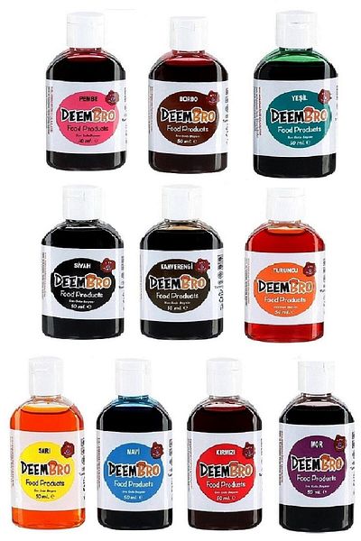 DEEMBRO Food Coloring Set 10 Pieces 10 Colors 50 ml X 10 Pieces Total 500 ml Water Based Liquid Food Colors