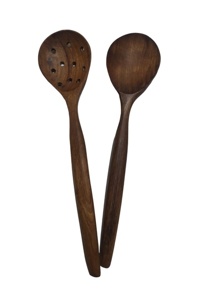 ncy Handmade Olive Patterned Boxwood Sturdy Walnut Tree Spoon Set of 2