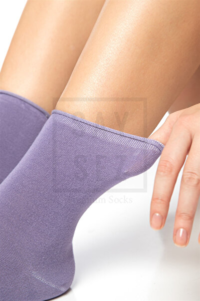 SAYSEZ Bamboo Women's Elasticless Pink-Lilac-Water Green Socket Seamless Premium Socks 3 Pack / Non-Squeezing Socks