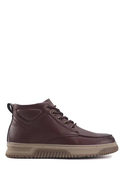 lumberjack INT1123K003-KRK Ανδρικές δερμάτινες γούνινες μπότες 101483963 -Καφέ