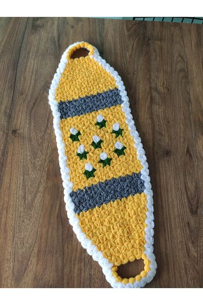 HANIMKIZ Hand Knitted Dowry Yellow Long Bath Loofah