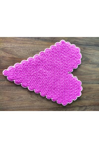 HANIMKIZ Hand Knitted Dowry Pink Heart Fiber
