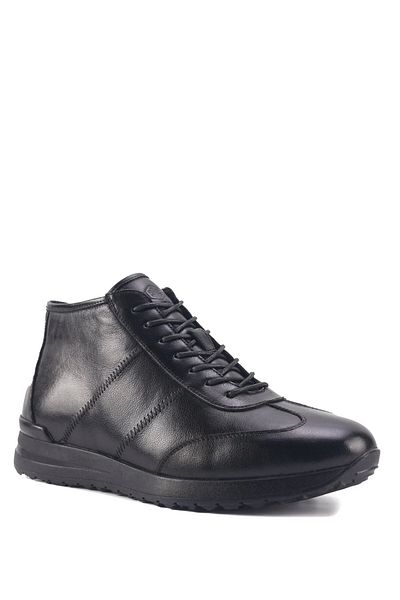 lumberjack Ανδρικές δερμάτινες γούνινες μπότες INT1122K448-Krk 101478983 /Μαύρο