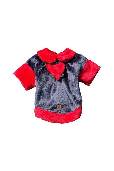 Bi Dolap Ponçik Love Girl Shirt Soft Textured Fabric Red Navy Blue Cat Dog Clothes & Shirt