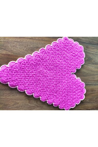 HANIMKIZ Hand Knitted Dowry Pink Heart Fiber