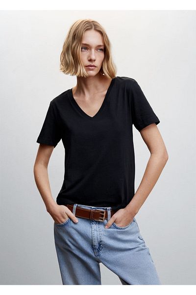MANGO Woman Cotton Essential T-Shirt