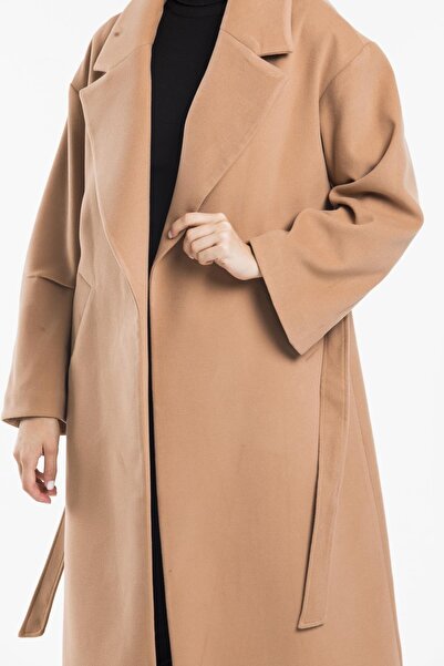 Pitti Women's Camel Oversize Long Coat 70594