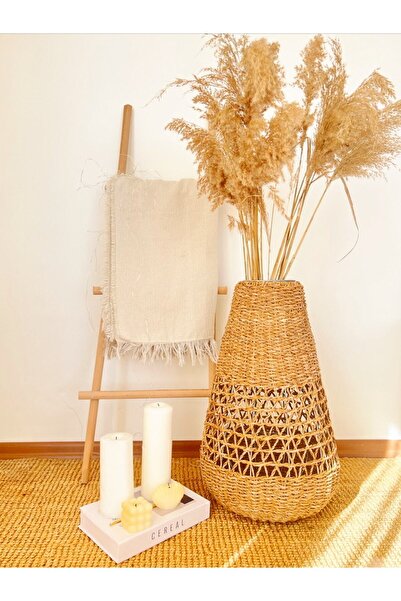 KaiHome %100 El Yapımı Hasır Sağlam Ferforje Iskelet Sistemi Vazo/fener/saksı L