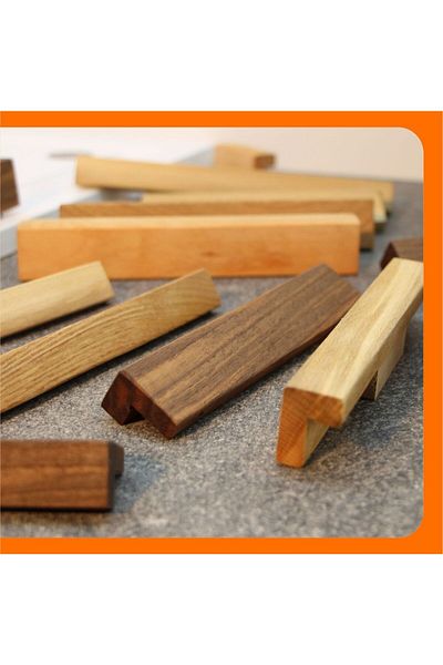 lazzir handle مقبض درج خشبي على شكل حرف L - مقبض إضافي - مقاس 224 مم