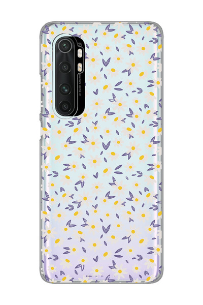 Magic Ring Xiaomi Mi Note 10 Lite Uyumlu Papatya Desenli Şeffaf Telefon Kılıfı