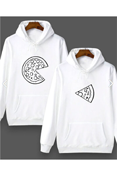 donamod Комбинации от влюбени двойки, парче пица, 2 продукта, черен суитшърт ...