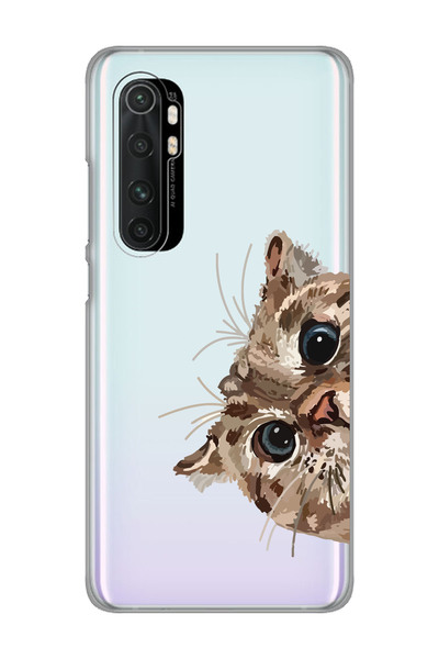 Magic Ring Xiaomi Mi Note 10 Lite Uyumlu Tatlı Kedi Desenli Şeffaf Telefon Kı...