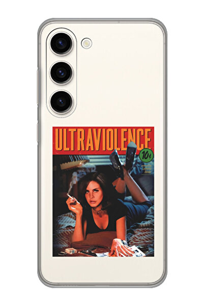 Transparent Phone Case with Samsung Galaxy S23 Compatible Lana Del Rey Ultraviolence Pattern
