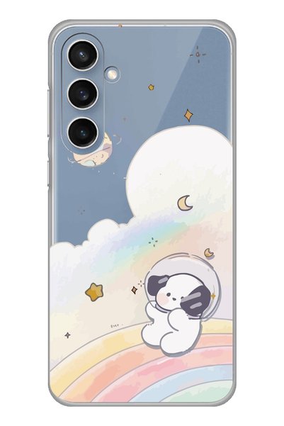 Magic Ring Transparent Phone Case with Cute Dog Pattern Compatible with Samsu...