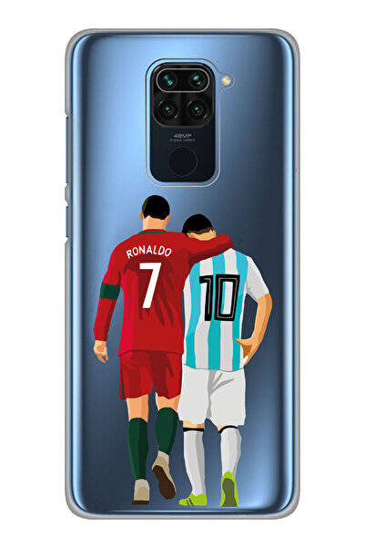 Magic Ring Xiaomi Redmi Note 9 Uyumlu Lionel Messi ve Cristiano Ronaldo Desen...