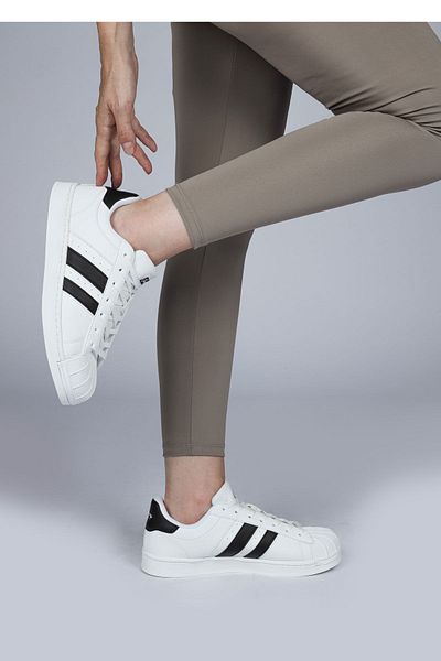 Jump 28787 Unisex White Black Anatomical Sole Daily Model Sneakers Shoes
