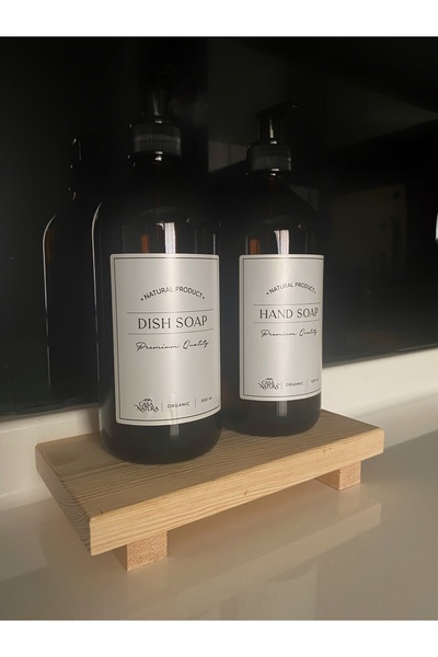 MSAĞWOODS Дървен дозатор за течен сапун Дозатор за масло Повишаващ умивалник Органайзер за кухня и баня Плот