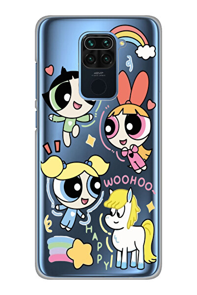 Magic Ring Xiaomi Redmi Note 9 Uyumlu Powerpuff Girls Desenli Şeffaf Telefon ...