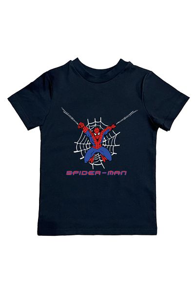 SPIDERMAN лятна детска тениска от памучен пениран плат с щампа на човек паяк