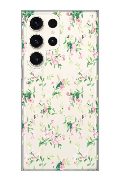 Magic Ring Samsung Galaxy S23 Ultra Compatible Floral Pattern Transparent Pho...