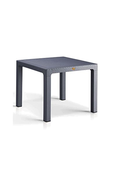 nar sokağı Camsız 90x90 cm Rattan Bahçe Balkon Masası