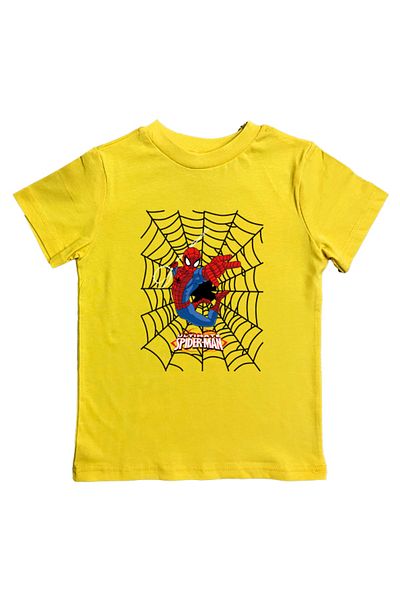 SPIDERMAN лятна детска тениска от памучен пениран плат с щампа на човек паяк