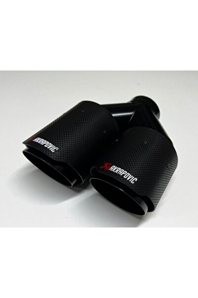 Fvtuningotoaksesuar 90mm Akrapoviç Karbon Kaplama Çift Çıkış Sağ Egzoz Ucu Çı...