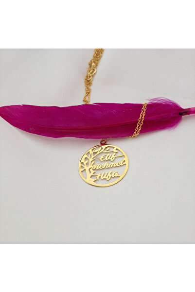 GÜR Kuyumculuk 925 Ayar Gümüş Kolye Rodyumlu - Aile Ağacı İsimli Kolye