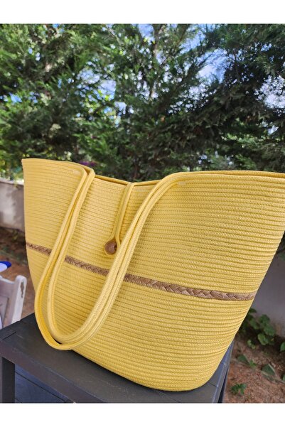Yektayla El Yapımı plaj çantası, omuz çantası ,hasır çanta