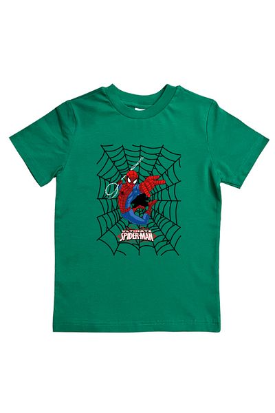 SPIDERMAN лятна детска тениска от памучен пениран плат с щампа на човек паяк