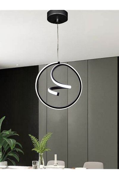 Renkoled Aydınlatma Modern Pendant Lamp Led Chandelier Black Case White Light