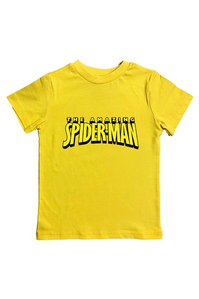 SPIDERMAN лятна детска тениска от памучен пениран плат с щампа на човек паяк