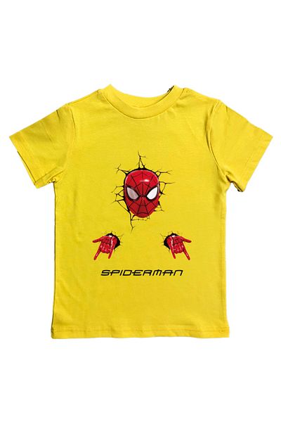 SPIDERMAN лятна детска тениска от памучен пениран плат с щампа на човек паяк