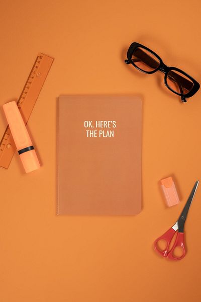 gentry A5 Size Orange Unlined Notebook with Slogan Detail| Design Notebook| A5 Notebook| 88 Sheets